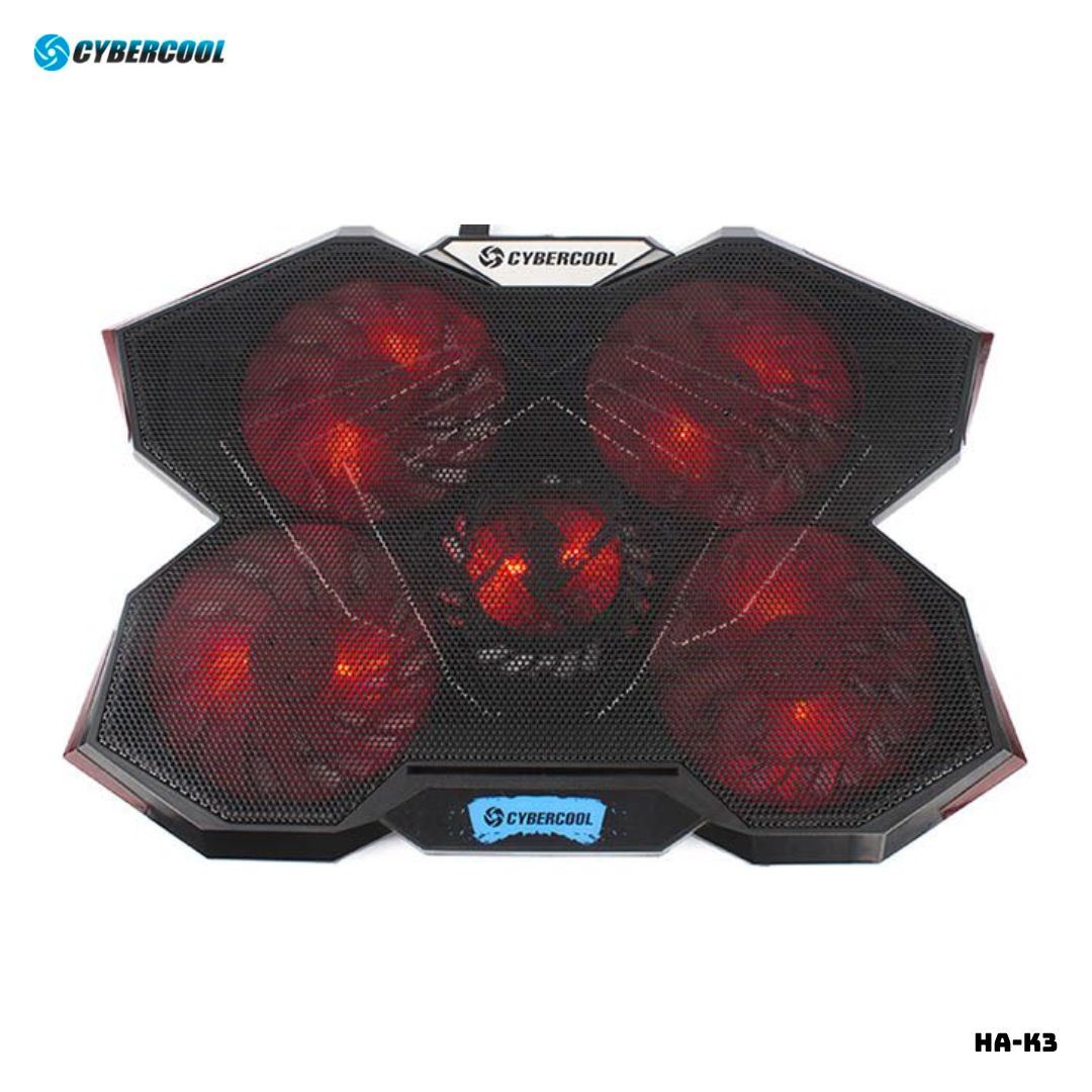 COOLER CYBERCOOL PARA LAPTOP CON 5 VENTILADORES - HA-K3